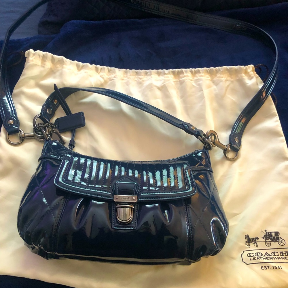 Coach Black Patent Leather Shoulder Bag